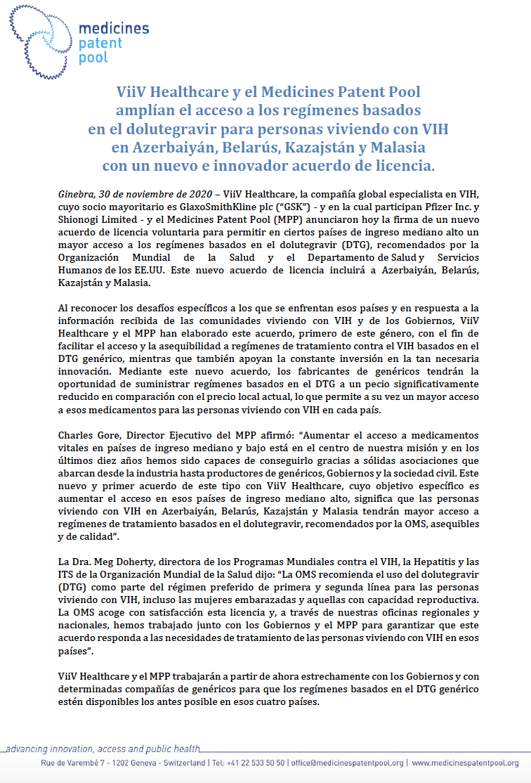 Click to read the Press Release in SPANISH